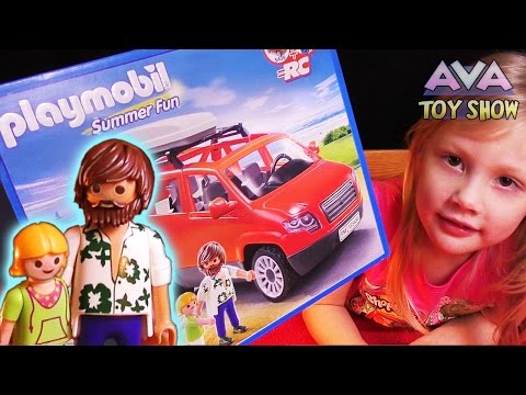 PLAYMOBIL Family SUV set 5436 4 year old builds car with daddy on Ava Toy Show