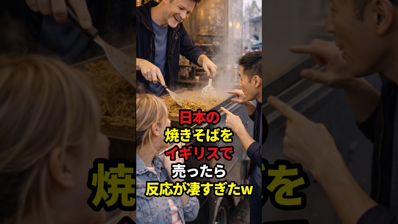 「こんな日本食があったの！？」日本の焼きそばをイギリスで実演販売したら反応が凄すぎたw #海外の反応　#日本食　　　　　　　　　　　　　楽曲提供：株式会社ウナシ