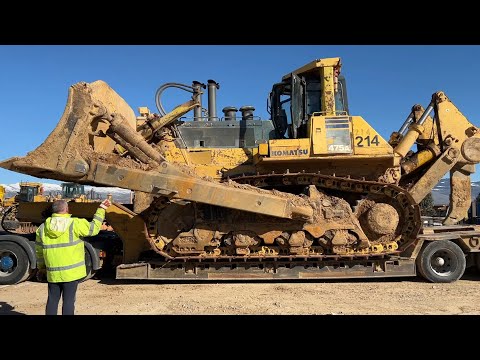 Loading And Transporting On Site The Huge Komatsu D475 Bulldozer - Fasoulas Heavy Transport