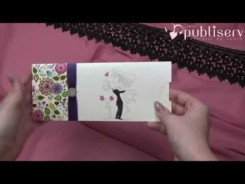 Invitatii de nunta, logodna, flori, inimioare, miri, cod 446_1 www.publiserv.ro