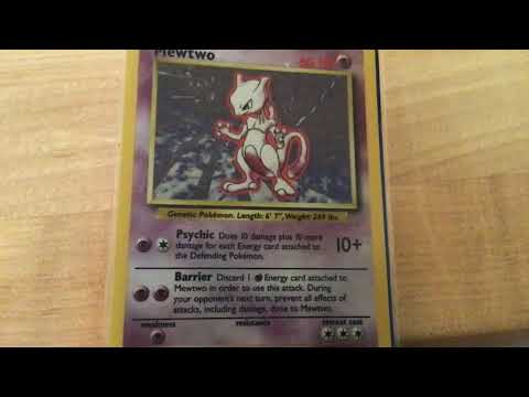First edition  mewtwo holographic error card super rare!