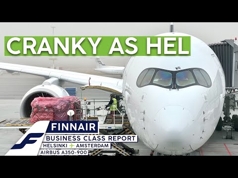 , title : 'FINNAIR A350 Business Class【4K Trip Report Helsinki to Amsterdam】Cranky as HEL!'