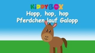 Hopp, hopp, hopp, Pferdchen lauf Galopp - Kinderlieder zum Mitsingen - (KIDDYBOX.TV) Karaoke Lyric
