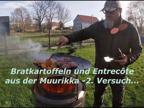 Muurikka der 2. Versuch -Bratkartoffeln und Entrecôte aus der Jägerpfanne