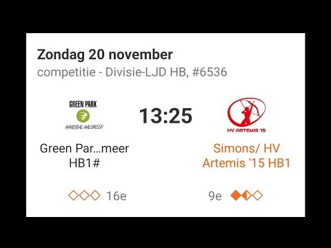 Aalsmeer HB1#- Simons/HV Artemis '15 HB1 eerste helft