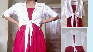 front knot shrug | collar shrug | shrug cutting and stitching