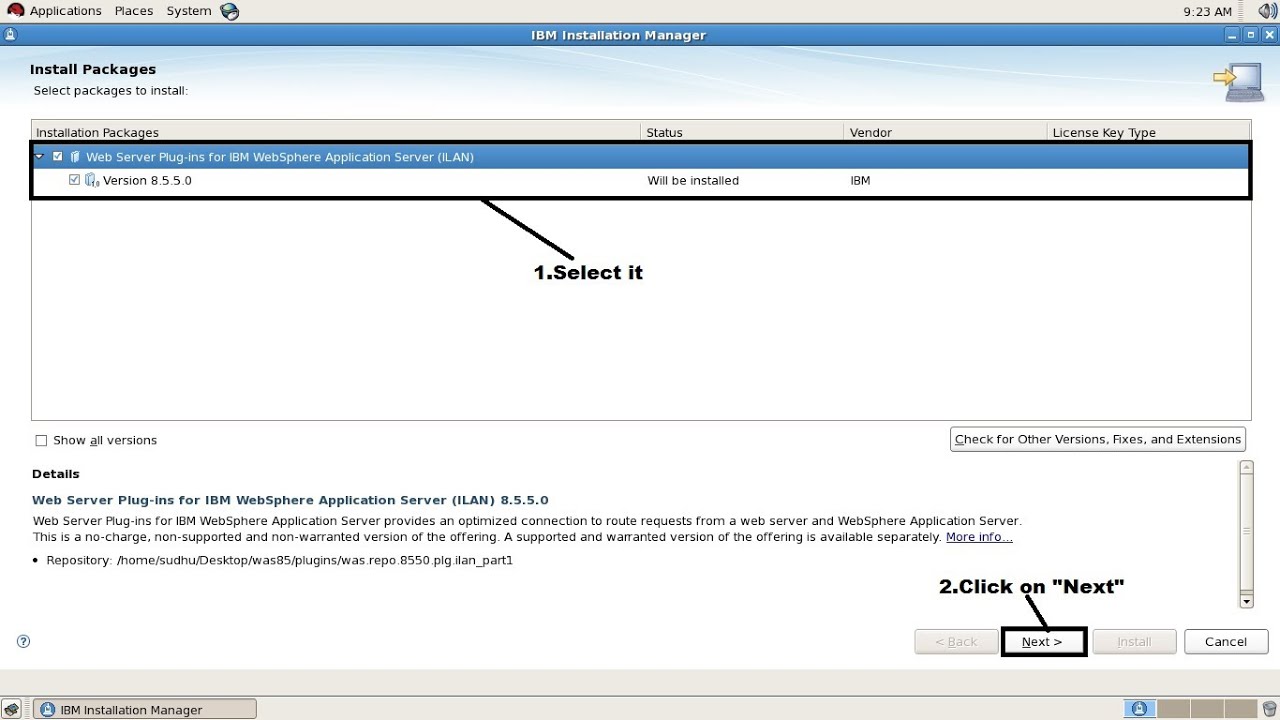 Installing web server (IBM HTTP Server) plug ins for ibm WebSphere Application Server v 8 5 on Linux