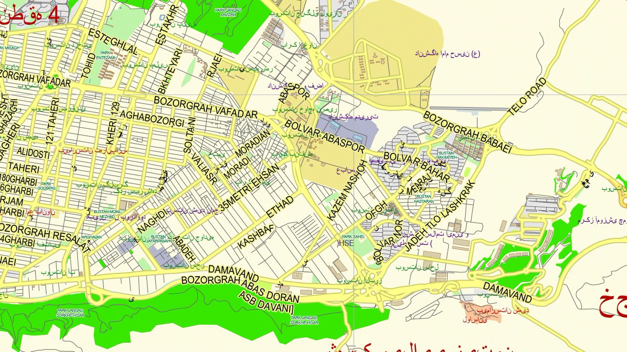 Tehran Iran editable layered PDF Vector Map