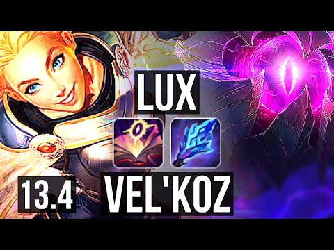 LUX & Caitlyn vs VEL'KOZ & Ezreal (SUP) | 6/0/7, 4.4M mastery, Dominating | EUW Master | 13.4