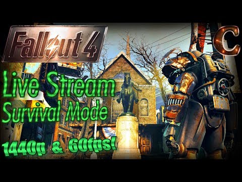 Fallout 4 Live Stream Survival Mode in 1440p 60fps, Part 29: T-51 Power Armor & Sugar Bombs Paint