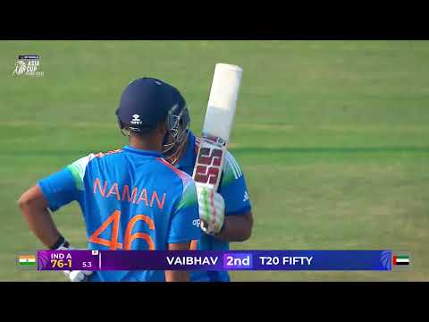 Vaibha Suryavanshi's 50 Moment | India 'A' vs UAE | DP World Asia Cup Rising Stars 2025