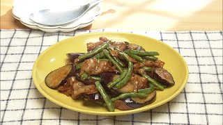 【3分クッキング公式】豚バラとなすのソース炒め／トマトジュースの中華風スープ