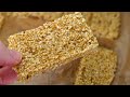 Soft And Crispy Sesame Bars 2 Ingredients Made In 10 Min And Without Oven
