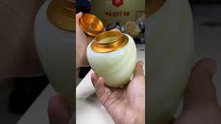 Bình Lọ Đựng Trà Đá Tự Nhiên Ngọc Onyx Màu Xanh Ngọc Vip