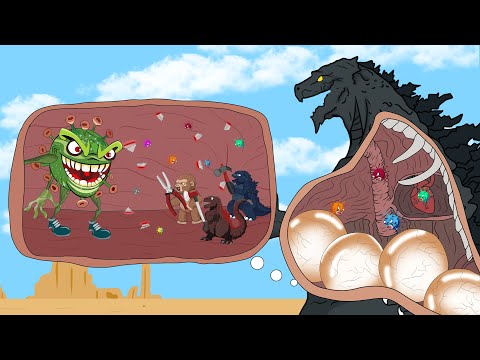 Rescue GODZILLA EARTH: The Battle Against Digestive System | Godzilla & KONG Cartoons Movies