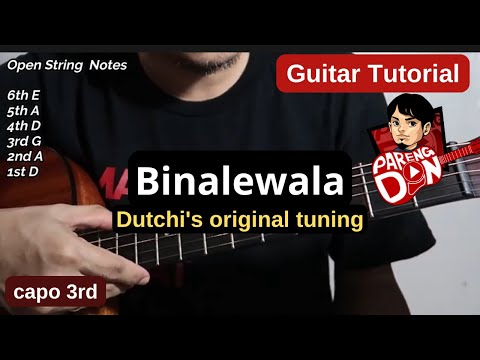 BINALEWALA guitar tutorial - capo 3rd fret original tuning