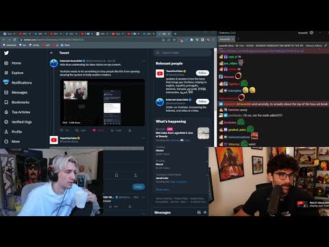 xQc reacts to Hassan finding out Adin retracted the DMCA claims