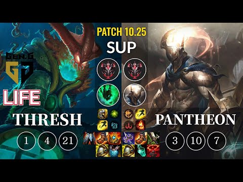 GEN Life Thresh vs Pantheon Sup - KR Patch 10.25