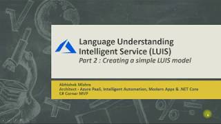 Language Understanding Intelligent Service (LUIS) - Building a Simple Model