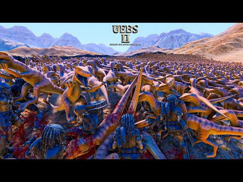 22000 Velociraptors VS 20000 Predators - Ultimate Epic Battle Simulator 2  UEBS 2