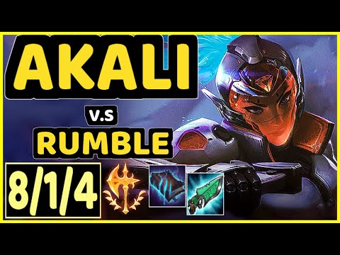 GRACE (AKALI) vs RUMBLE - 8/1/4 KDA MID CHALLENGER GAMEPLAY - KR