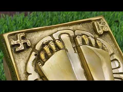 Guru Paduka (Footwear) Kadau for Worship in Brass video