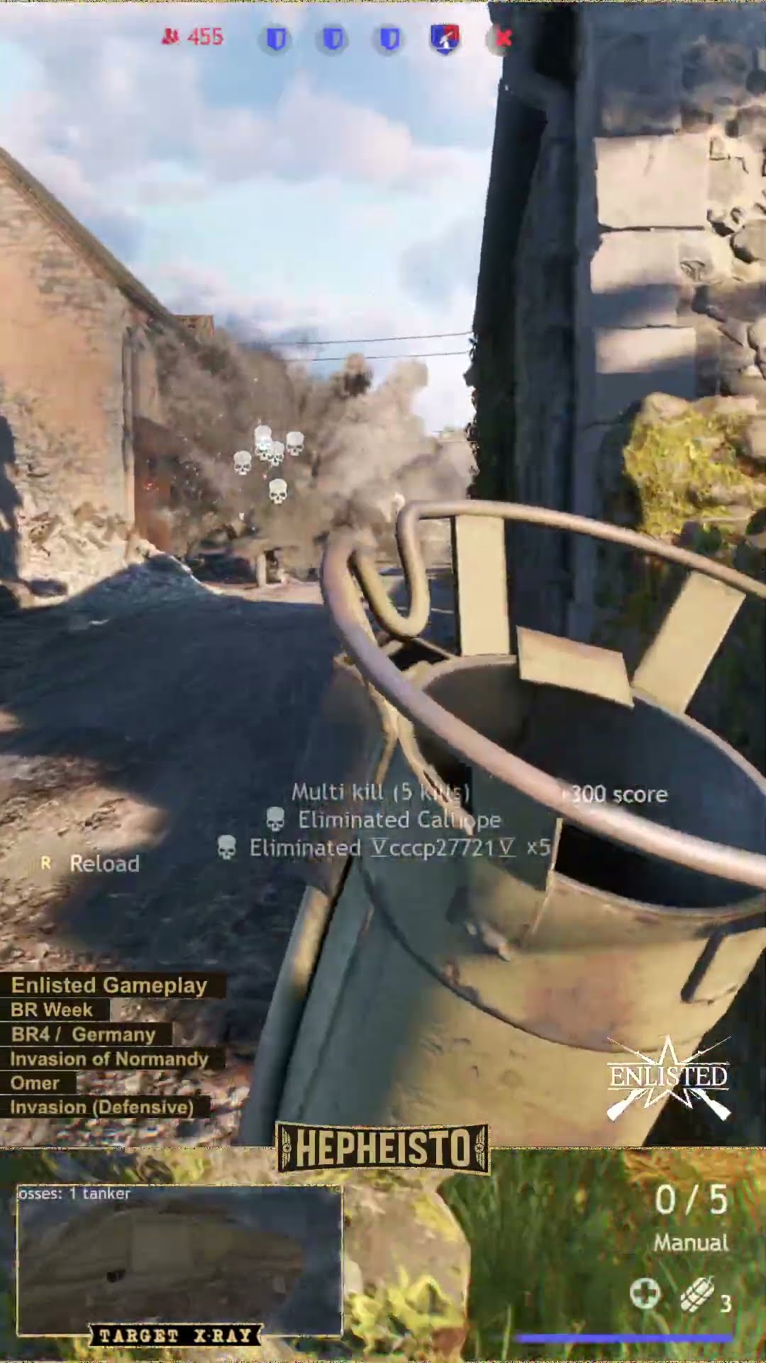 Anti Tank Gunner eliminates Tank Calliope with RPzB. 43 Ofenrohr