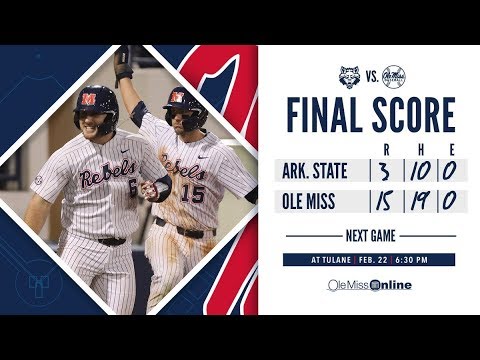 HIGHLIGHTS | Ole Miss defeats Arkansas State 15 - 3 (2/20/19) #WAOM #FinsUpRebels