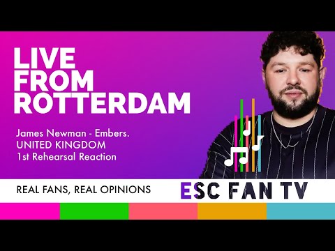 Eurovision 2021 United Kingdom First Rehearsal Reaction | James Newman - Embers Rehearsal