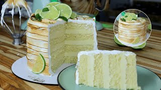 BOLO DE LIMÃO COM MERENGUE SUÍÇO | Bolo de vitrine usando o maçarico