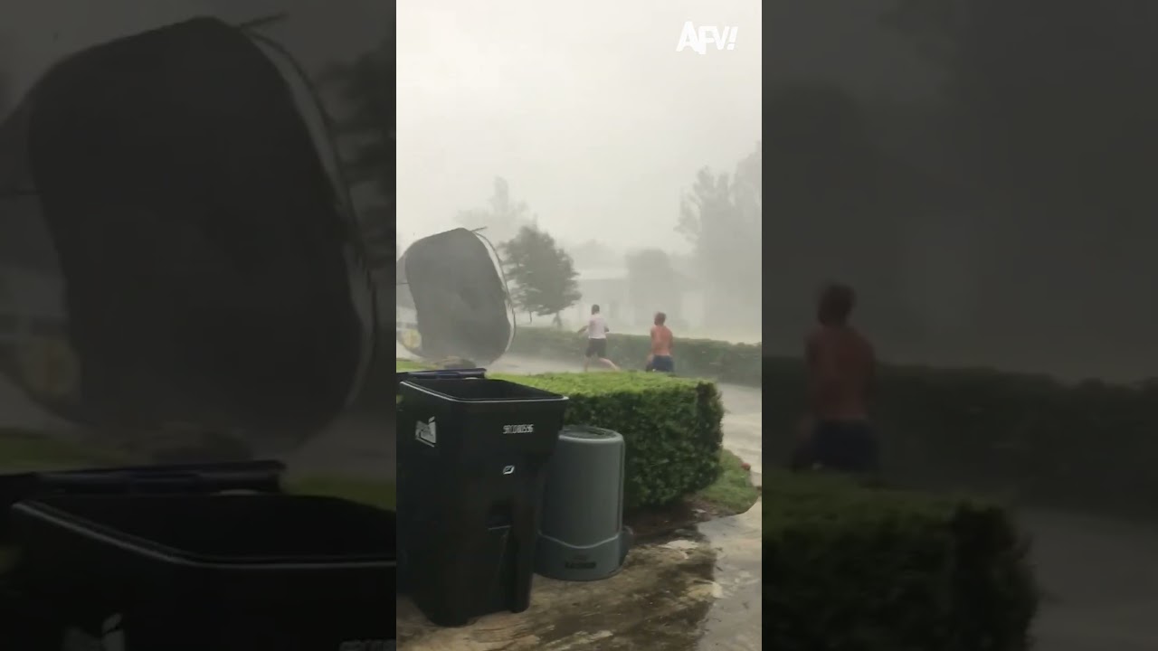 It's a little windy outside  🌬️#weather #wind #fail #funny #shorts #afv