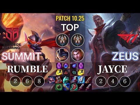 SB Summit Rumble vs T1 Zeus Jayce Top - KR Patch 10.25