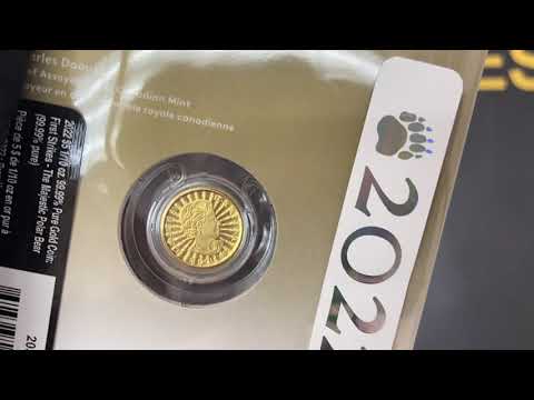 2022 Canada 1/10 oz Gold The Majestic Polar Bear First Strikes Coin