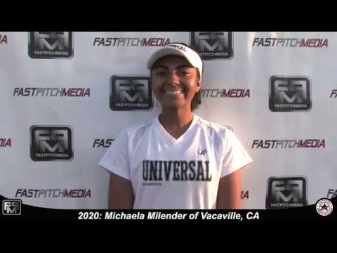 2020 Michaela Milender Outfield and Second Base Softball Skills Video - Universal Fastpitch