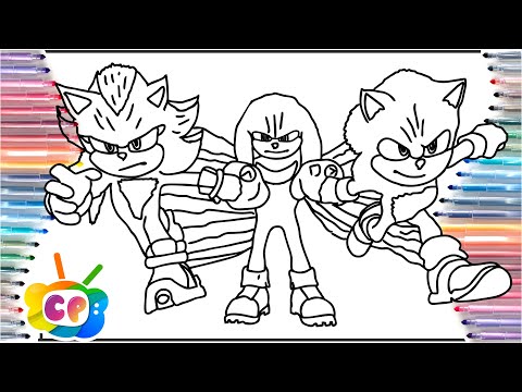 Sonic vs Shadow in movie Sonic 3 / Sonic & Shadow coloring page /Sonic coloring pages
