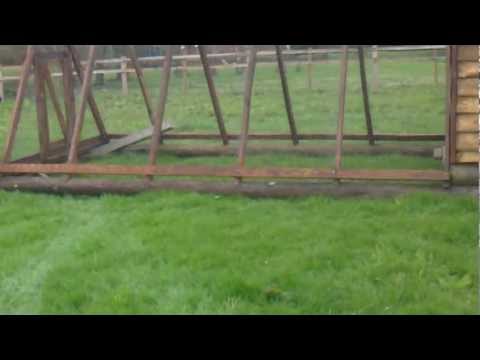 The Mobile Chicken Coop, new portable tractor hen house and run built on timber skids..