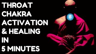 THROAT CHAKRA ACTIVATION & HEALING IN 5 MINUTES : FAST DETOX, IMPROVE VOICE !