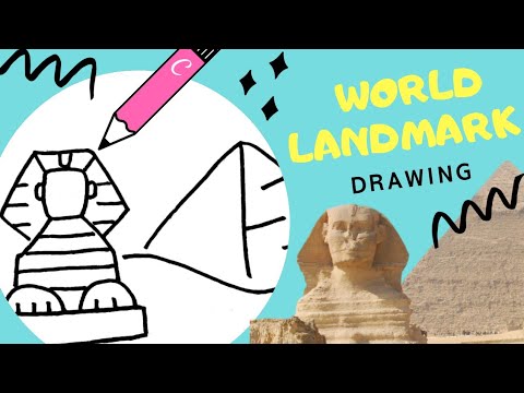 세계 랜드마크 그리기/ 이집트 스핑크스 피라미드 쉽게 그리기/ How to draw Pyramid...