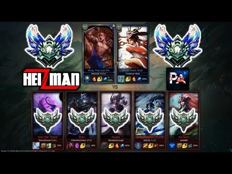 Heizman and Professor Akali vs. 5 Silver Players (2v5) - League of Legends
