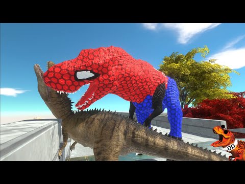 ARBS Spiderman T-Rex vs Dinosaur Superman Spinosaurus Evolution in Jurassic World
