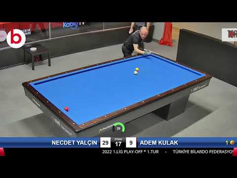 NECDET YALÇIN & ADEM KULAK Bilardo Maçı - 2022 1.LİG PLAY-OFF-1.TUR