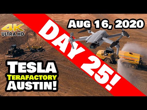Tesla Gigafactory Austin 4K 8/16/20 - Tesla Terafactory Austin TX - What's Up North & Lo-Fly Edition