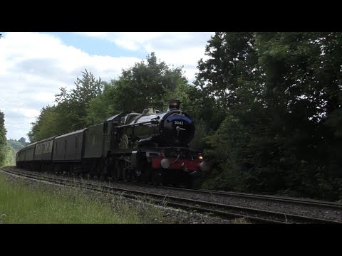 GWR 5043 Earl of Mount Edgcumbe roars through Abergavenny up Llanvihangel Bank!