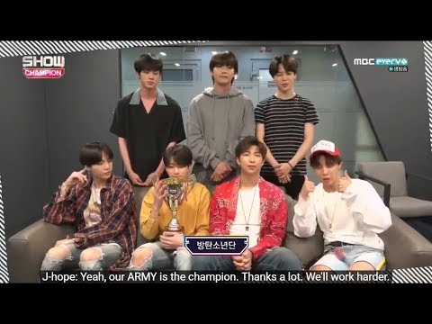 [ENG SUB] 180530 BTS Winning Speech Vid Message for Fake Love @Show Champion