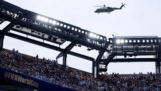 Trump flies over World Cup final stadium in Marine One after fireworks celebrate Spain vs. Argentina