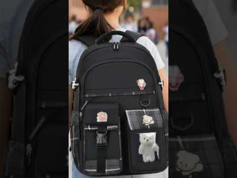 Mochila Escolar Infantil Colegio Urbana Reforzada Para Niñas Color Negro