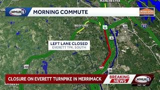 Crash causing backups on Everett Turnpike in Merrimack