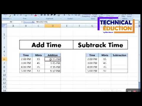 how to add and subtract time in excel