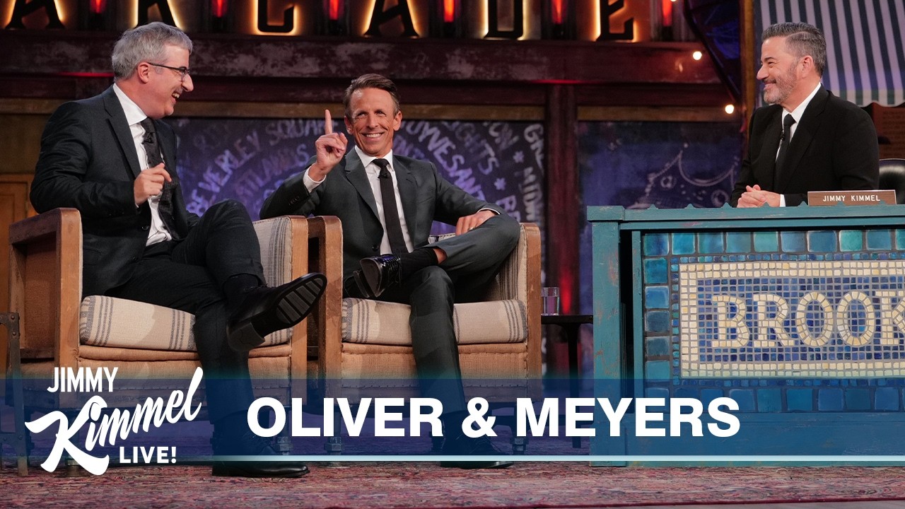 John Oliver & Seth Meyers on Trump Hating Jimmy Kimmel & Friendship Between the Late Night Hosts - YouTube