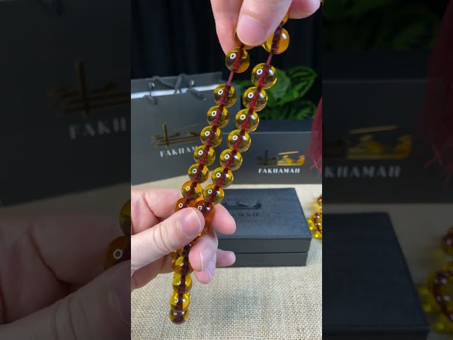 سبحة فاتوران أصفر شفاف – كركوشة قطنية